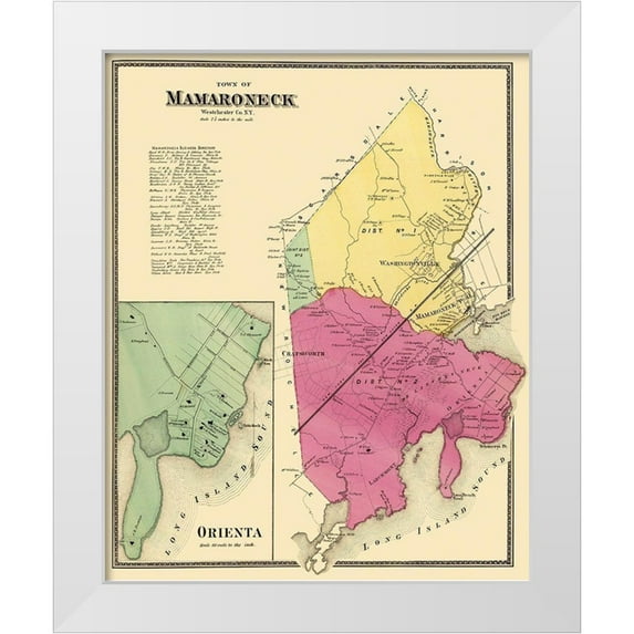 Beers 15x18 White Modern Wood Framed Museum Art Print Titled - Mamaroneck, Orienta New York Landowner - Beers