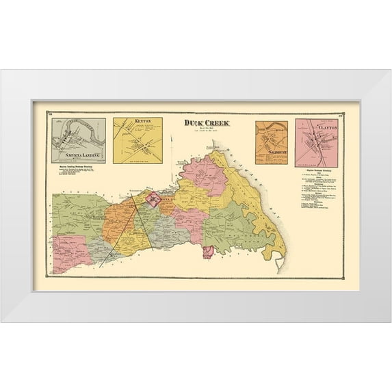 Beers 18x12 White Modern Wood Framed Museum Art Print Titled - Duck Creek, Smyrna Landing, Kenton Delaware