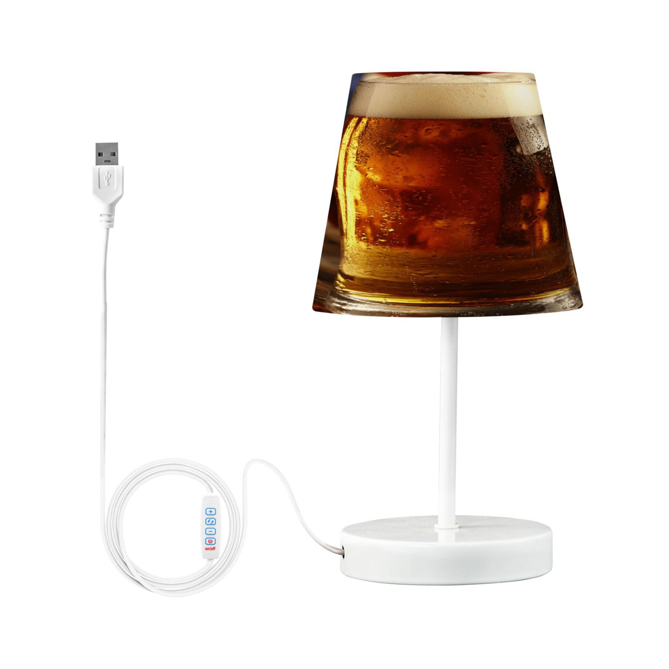 Beers and American Flag Desk Lamp LED Table Nightstand Lamps with 3 Color Temperatures for Home ...
