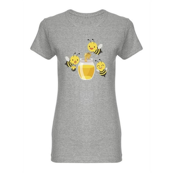 Bees And A Honey Jar T-Shirt Women -Image by Shutterstock, Female Large