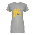 thumbnail image 1 of Bees And Honeycombs Shaped T-Shirt Women -Image by Shutterstock, Female x-Large, 1 of 2