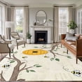 thumbnail image 1 of Bees Branches Area Rugs 5'x8', Washable Small Throw Rugs for Classroom Bedroom, Farmhouse Spring Botanical Elegant Indoor Outdoor Rug Non-Slip Low Pile Carpet Runner Reversible Floor Mats, 1 of 8