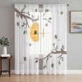 thumbnail image 1 of Bees Branches Sheer Curtains 96 Inch Length 2 Panels Set, Farmhouse Spring Botanical Watercolor Voile Window Treatment Semi Sheer Long Curtains Drapes for Bedroom/Living Room/Kitchen 52"x96"x2, 1 of 7
