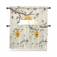 thumbnail image 1 of Bees Branches Swag Kitchen Curtains Sets for Windows 24 Inch Length, Farmhouse Spring Botanical Elegant Short Window Curtain Panels Swags Valances and Tiers 3 Piece Set for Cafe/Dining Room, 1 of 5
