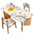 thumbnail image 1 of Bees Branches Table Cloths for 6 Foot Rectangle Tables, Farmhouse Spring Botanical Elegant Patio Waterproof Elastic Fitted Tablecloths, Washable Rectangular Table Cover for Camping, 1 of 8
