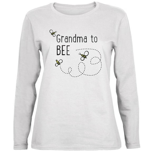 Bees Bumblebee Grandma to Bee Be Ladies' Relaxed Jersey Long-Sleeve Tee White 2XL