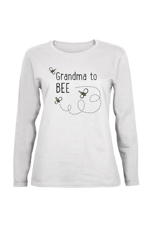 Bees Bumblebee Grandma to Bee Be Ladies' Relaxed Jersey Long-Sleeve Tee White MD