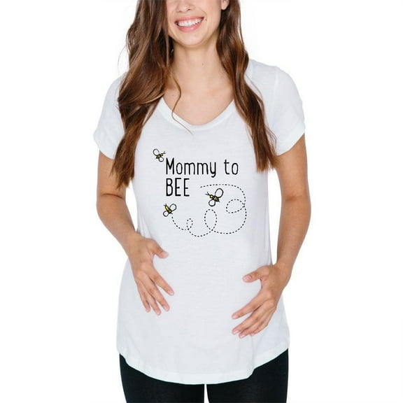 Bees Bumblebee Mommy to Bee Be Maternity Soft T Shirt White SM