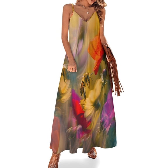 Bees Collect Honey Sleeveless Dress Women's Luxury Party Dress Birthday Dresses for Women
