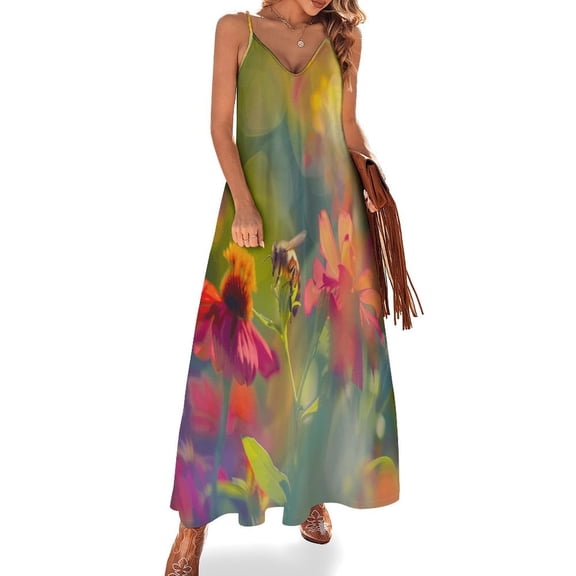 Bees Collect Honey Sleeveless Dress for Women Clothing Female Women's Summer Skirt