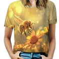 thumbnail image 1 of Bees Collect Honey T Shirts Basic T-Shirt Short Sleeve Ladies Tee Shirt Summer Graphic Clothing, 1 of 6