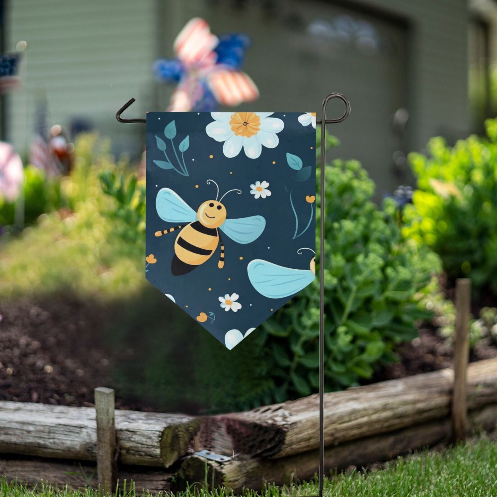 Curated visual reference: Visual Reference: Bees Flowers Leaves Garden Flag 18 X 12 5 Double