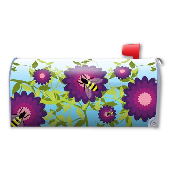 Bees Flowers Mailbox Cover Magnet