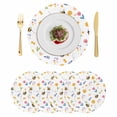 thumbnail image 1 of Bees Flowers Round 13 Inch Placemats Set of 4, Spring Botanical Blooms Flowers Leaves HeatResistant Non Slip Place Mats for Dining Table, Wipeable Braided Kitchen Table Mats for Housewarming, 1 of 9