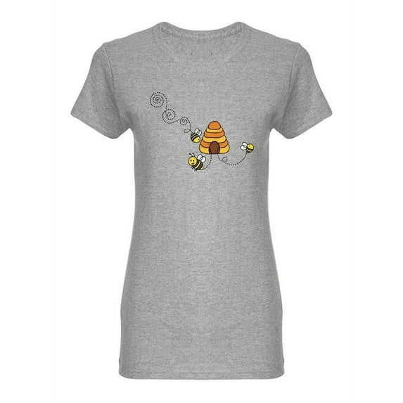 Bees Fly Out Of A Beehive T-Shirt Women -Image by Shutterstock, Female Small