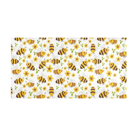 Bees Gather Nectar Bath Mat 39x20 Inch Soft Absorbent Non-Slip Plush Bathroom Rug for Floor