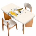thumbnail image 1 of Bees Gnomes Table Cloths for 6 Foot Rectangle Tables, Spring Floral Farmhouse Daisy Patio Waterproof Elastic Fitted Tablecloths, Washable Rectangular Table Cover for Camping, 1 of 8