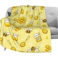 thumbnail image 1 of Bees Honey Fuzzy Flannel Blanket Throw 40"X50", Super Soft Lightweight Blanket Throw for Couch Chair Sofa, Cozy Bed Blanket for Kids Adults, 1 of 4