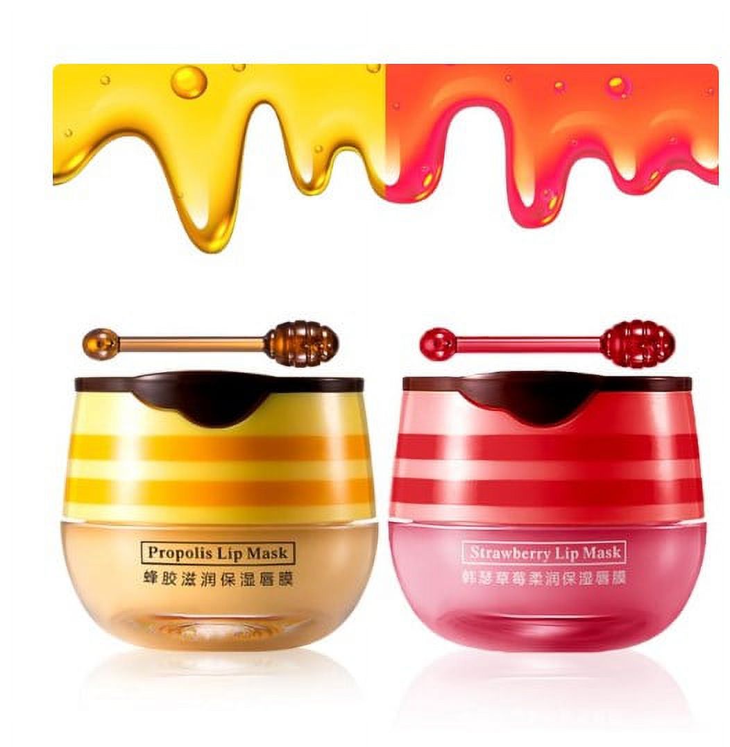 Bees Lip Balm, Honey Pot Lip Balm with Wand, Mini Honey Pot Bee Balm
