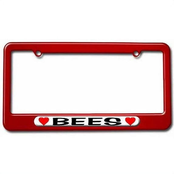 Bees Love with Hearts License Plate Tag Frame, Multiple Colors