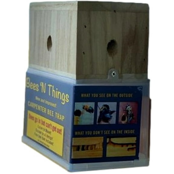 Bees N Things 100537614 Universal Carpenter Bee Trap Reusable Wood