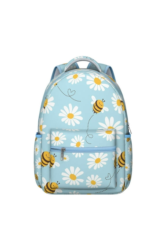Bees Nature Backpack - Eco-Friendly Material College Backpack, Adjustable Sternum Strap, Reflective Logo for Safety, Great Gift for Bee Lovers & Students