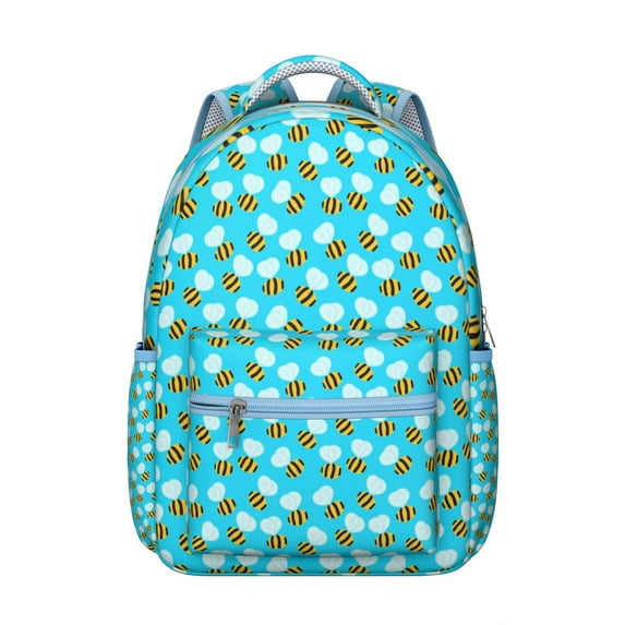 Bees & Pastel Backpack&nbsp;- Soft-Colored School Backpack for Teens, Water-Resistant Fabric, Laptop Sleeve, Stylish Bee Design Gift