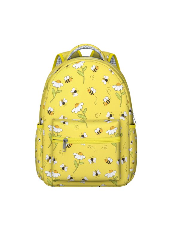 Bees Pattern Backpack - Durable & Fashionable Backpack for High School & College, Ergonomic Padded Shoulder Straps, Large Capacity with Organizer, Perfect for Laptop, Books, and Daily Use