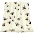 thumbnail image 1 of Bees Pattern Fleece Throw Blanket for Couch Chair Bed Women Men - Lightweight Plush Fuzzy Cozy Soft Blankets and Throws for Sofa Travel Camping, 50x40 inches, 1 of 6
