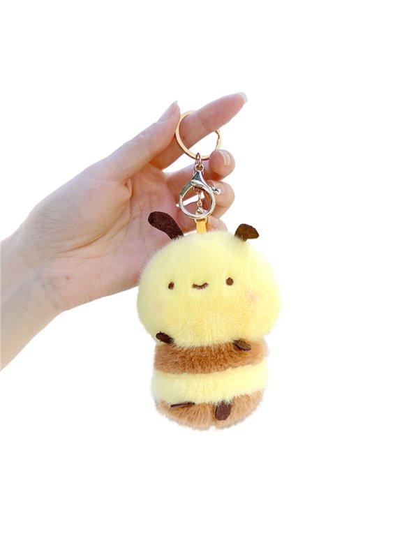 Bees Plush Keyring Soft Stuffed Keychain Accessory Bag Decoration for Everyday Use Children Birthday Gift