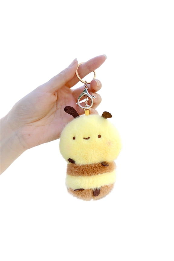 Bees Plush Keyring Soft Stuffed Keychain Accessory Bag Decoration for Everyday Use Children Birthday Gift