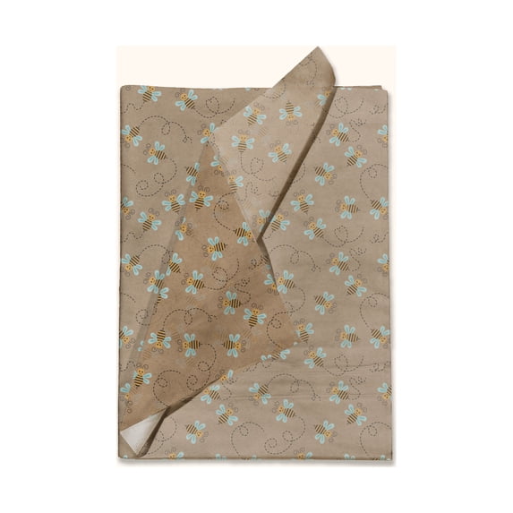 Bees Printed Tissue Paper - Decorative Tissue for Decoupage - Bumble Bee Tissue Paper - Summer Tissue Paper | 24 Sheets 20" x 30"