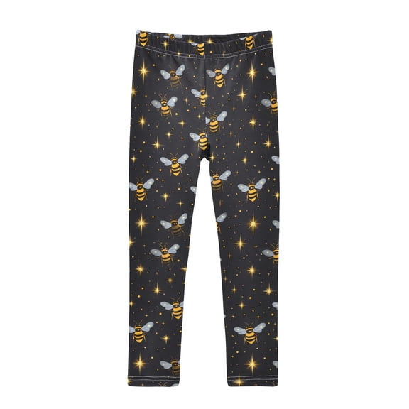 Bees Stars Printed Leggings Yoga Pants for in 4t to 10t