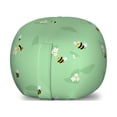 thumbnail image 1 of Bees Storage Toy Bag Chair, Rhythmic Flying Insects Flowers and Leaves in Pastel Colors Doodle Print, Stuffed Animal Organizer Washable Bag, Large Size, Pale Green Earth Yellow, by Ambesonne, 1 of 3