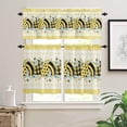 thumbnail image 1 of Bees Summer 3-Piece Kitchen Curtain Set, Rod Pocket Kitchen Curtain Valance and Tiers Set, Washable Drape Window Treatment Set, Honey Stripes Yellow, 1 of 6