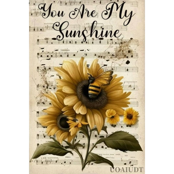 Bees Sunflower 5D Diamond Painting Kits for Adults,You Are My Sunshine Diamond Art Kits for Beginners, DIY Full Round Drill Paint by Diamonds, Home Wall Decor 16x20 Inch