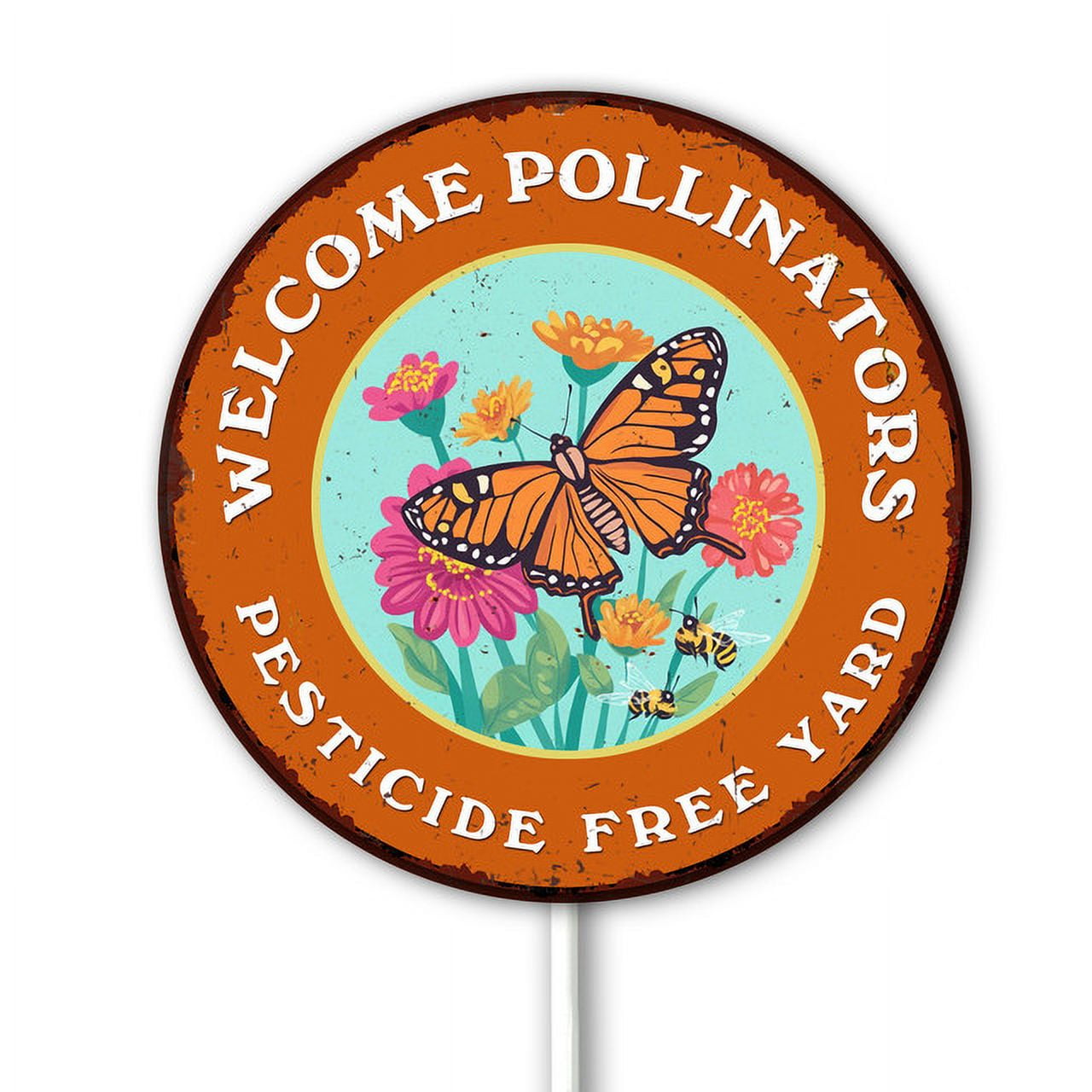 Bees Welcome Sign, Pollinator Friendly Garden Sign, Gift for Gardener ...