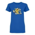 thumbnail image 1 of Bees With Honeycombs Shaped T-Shirt Women -Image by Shutterstock, Female Medium, 1 of 2