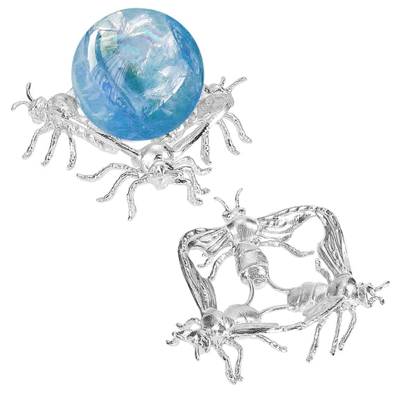 Bees Zinc Alloy Ball Display Bases Sphere Display Stand Platinum 71x50mm