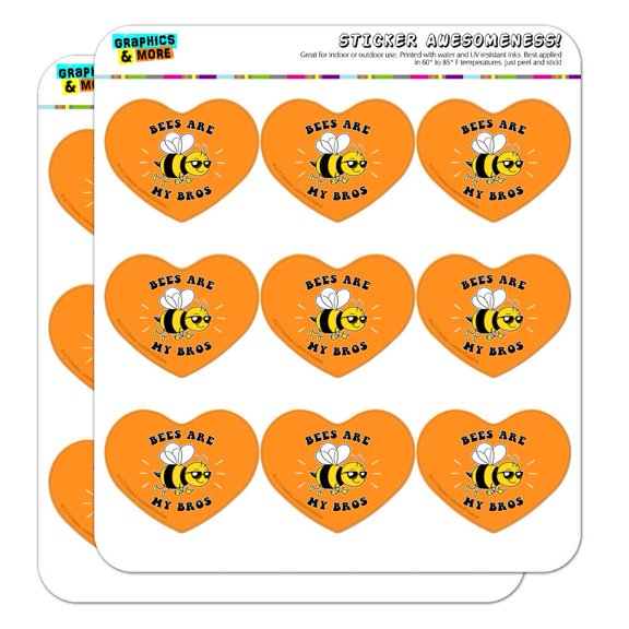 Bees are My Bros Funny Humor Heart Shaped Planner Calendar Scrapbook Craft Stickers