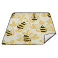 thumbnail image 1 of Bees on Floral Picnic Blanket Waterproof Beach Blankets Sandproof Large Mat with Storage Bag Camping Grass Travel Hiking Park 78"x78", 1 of 6