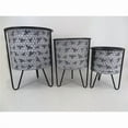 thumbnail image 1 of Bees on White Washed Honeycomb Pattern with Metal Frame Planters, Set of 3, 1 of 1
