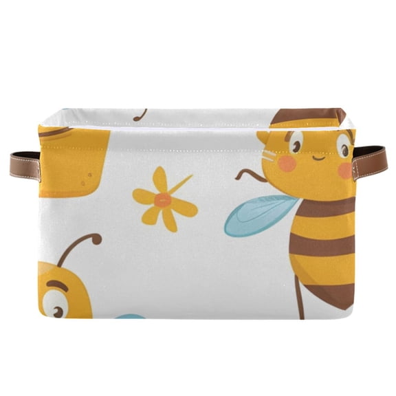 Bees with Leaves Storage Bins Baskets With Handles Storage Box Clothes Organizer Organization Toys