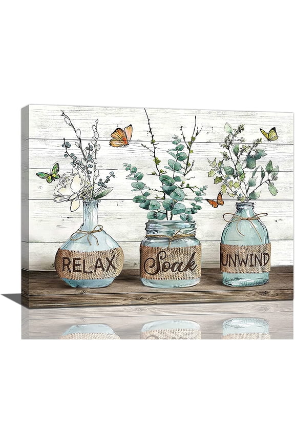 Beeshunter Rustic Cotton Relax Soak Unwind Sign 12" x 16" Framed Canvas Art Print
