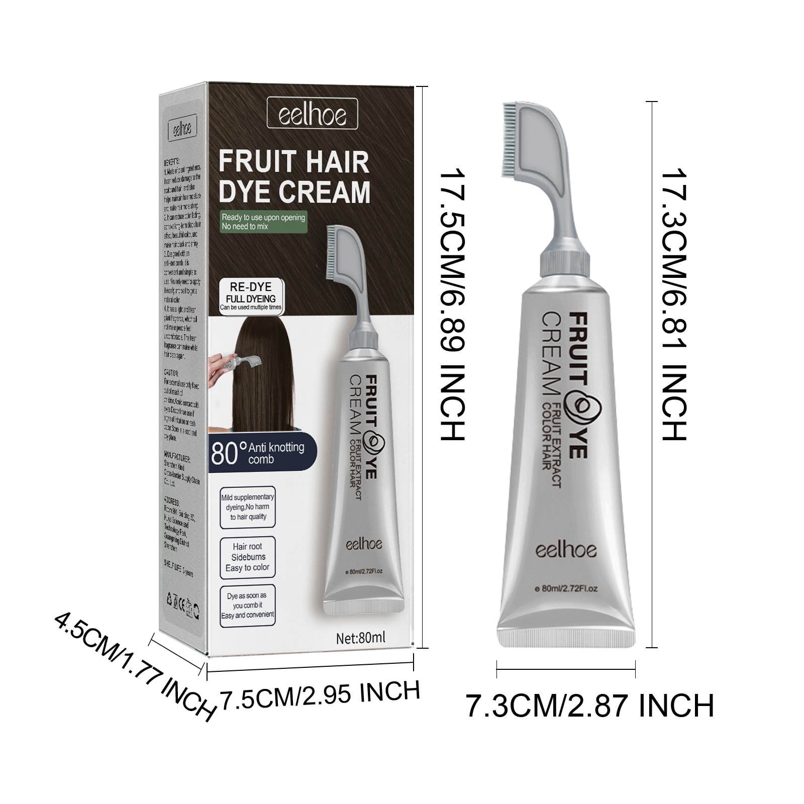 Beessbest Fruit Dyeing Cream, Fruit Hair Dye with Comb Korean, Natural ...