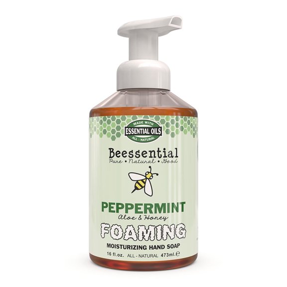 Beessential Refreshing Foaming Moisturizing Hand Soap, Peppermint, 16 Ounce