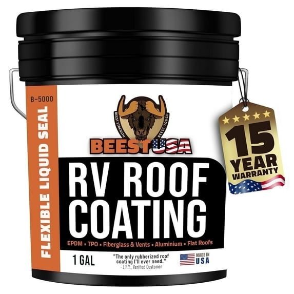 Beest Brands RV Roof Sealant, Waterproof Liquid Rubber Roof Coating for RVs and Campers, 1 Gallon, White