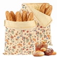 thumbnail image 1 of Beeswax Sourdough Bread Bags, 2 Pack XL 17"x13" Reusable Organic Cotton Linen Storage Bag for Homemade Bread Keeps Bread Fresh, 1 of 8