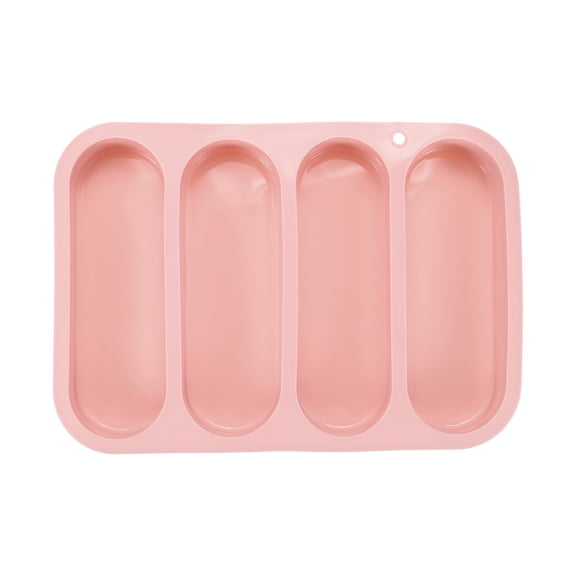 Beeswax Candle Mould,4Grids Beeswax Bar Mould Makes 4 x 6.5oz Reusable Easy Release Bees Wax Module for Wax Candle Making Butter Candy Chocolate Pink