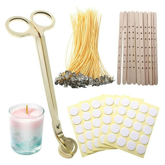Beeswax Candle Wicks, Wooden , Golden Wick Trimmer for DIY Making